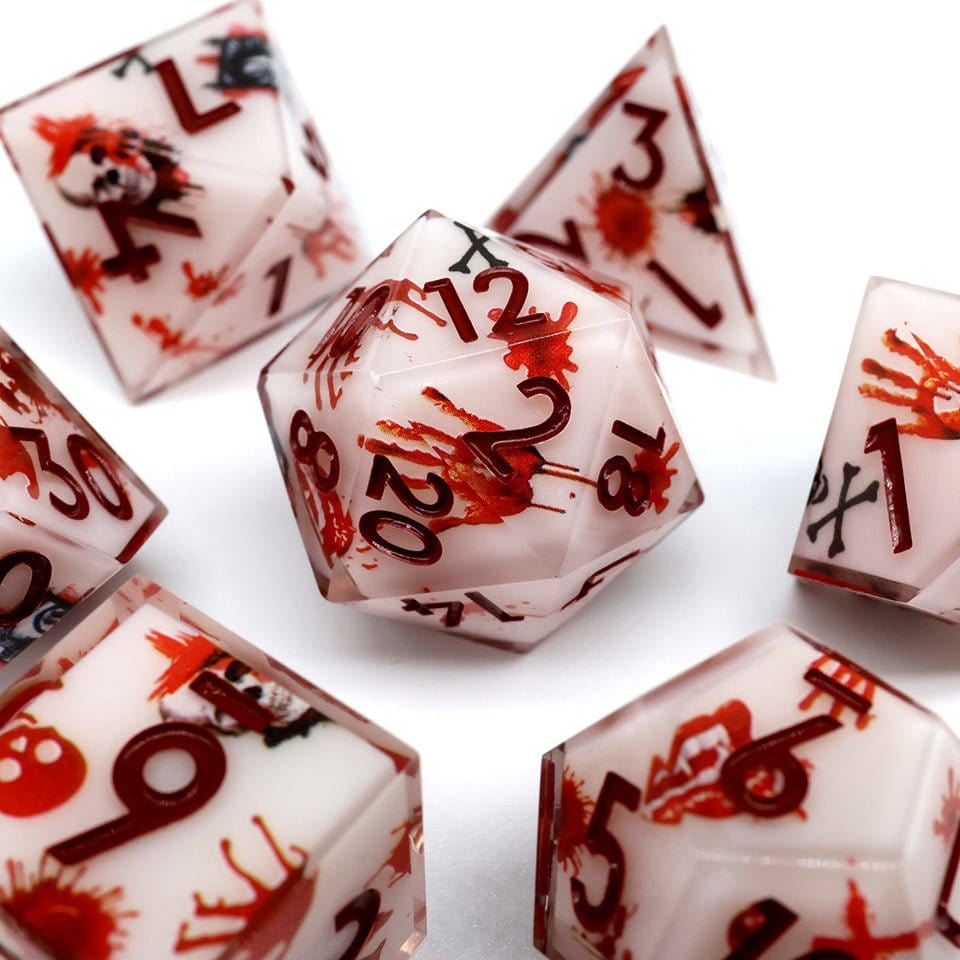 Tabletop Dominion DICE Touch of Death | Art Core Dice| 7 Piece Set