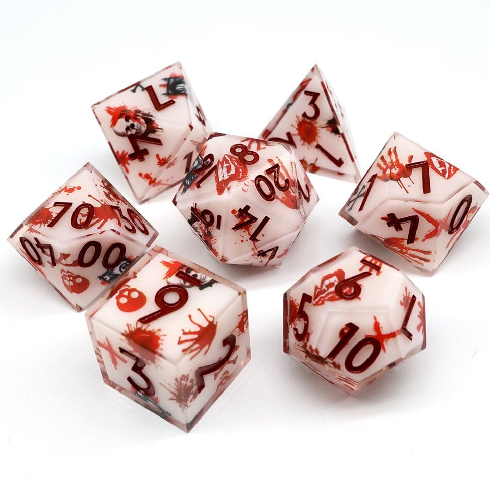 Tabletop Dominion DICE Touch of Death | Art Core Dice| 7 Piece Set