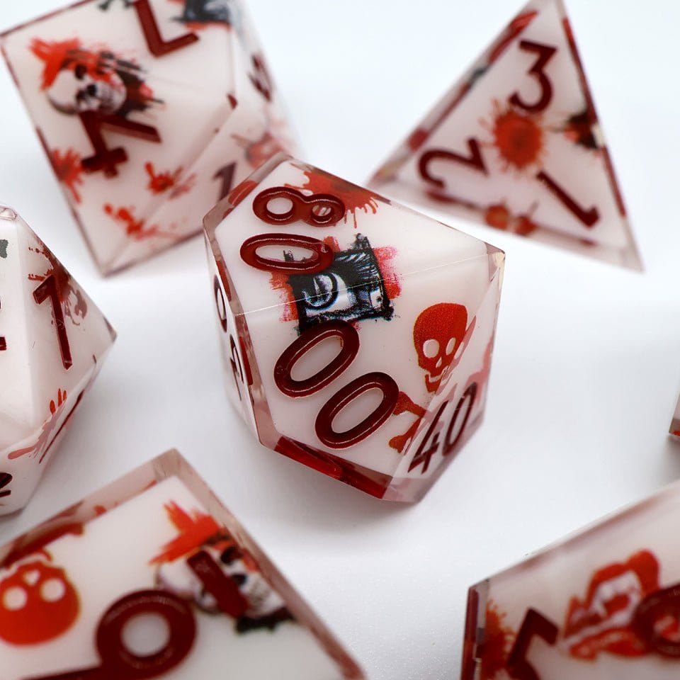 Tabletop Dominion DICE Touch of Death | Art Core Dice| 7 Piece Set