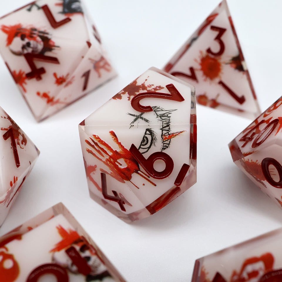 Tabletop Dominion DICE Touch of Death | Art Core Dice| 7 Piece Set