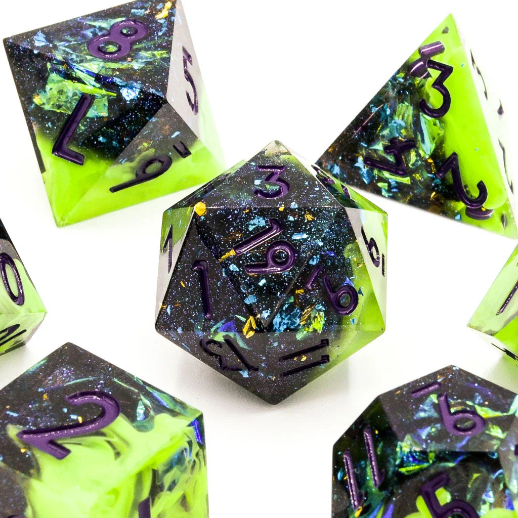 Toxic Elixer | Sharp Edge Dice | 7 Piece Set - DICE