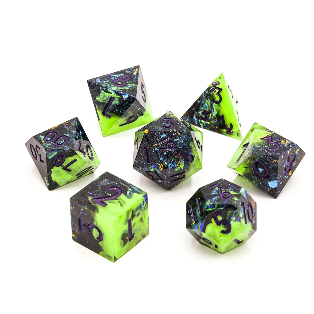 Toxic Elixer | Sharp Edge Dice | 7 Piece Set - DICE