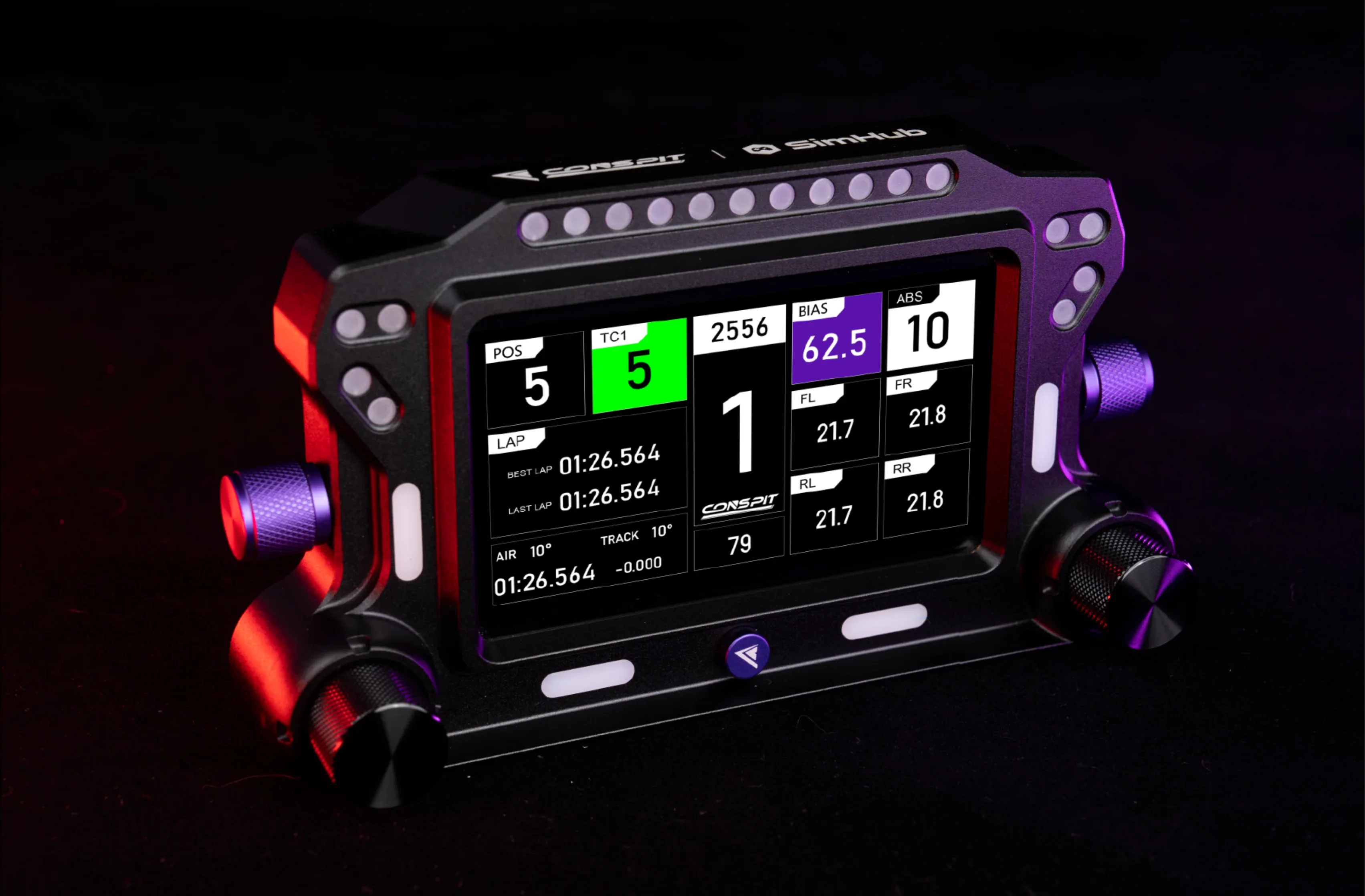 Trak Racer UK Electronics Conspit CSD SimHub Dashboard – 5″ IPS Race Display with RGB Alerts