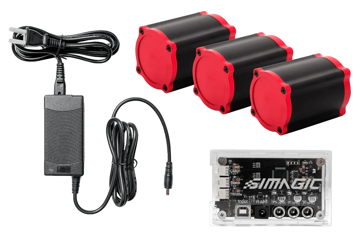 Trak Racer UK Pedal Accessory Universal 3 Haptic Reactor Kits with Power Supply and Driver Simagic P-HPR Haptic Pedal Reactor System – Professional Haptic Feedback Upgrade for Sim Racing