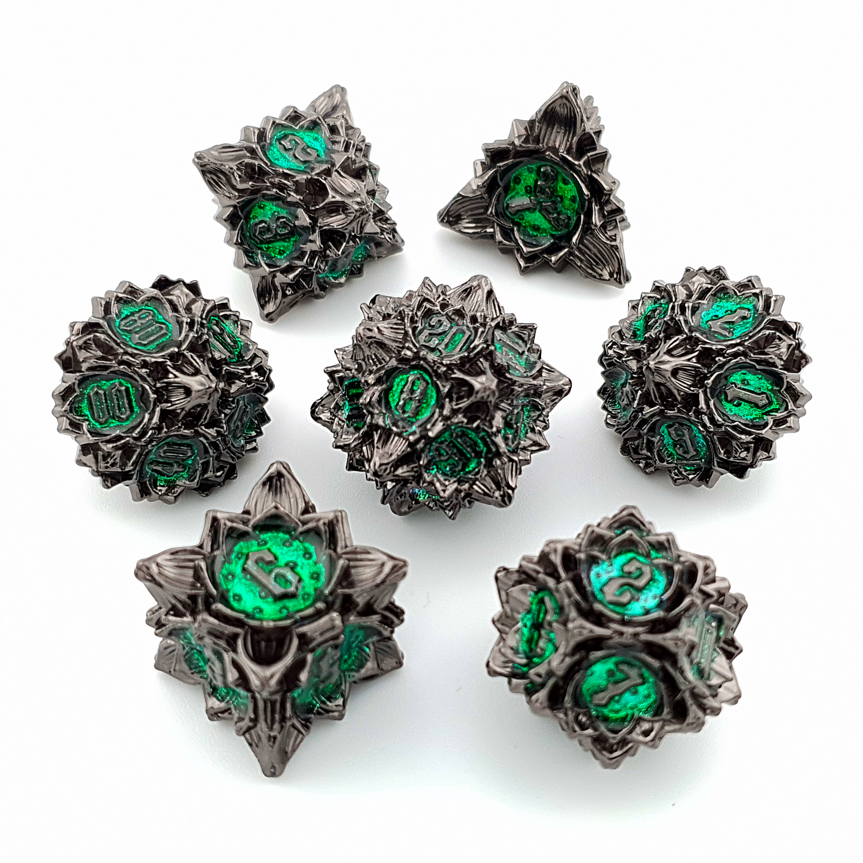 Twighlight Lotus | Solid Metal Dice | 7 Piece Set - DICE