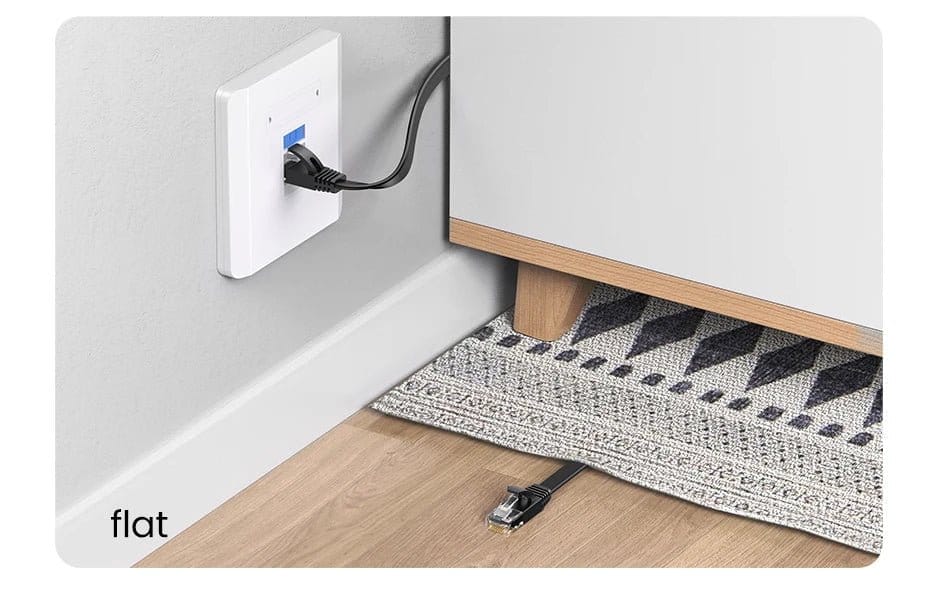 0.5 m (flat) Ugreen Cat6 Ethernet Cable - 1000 Mbps - up to 3 Metres