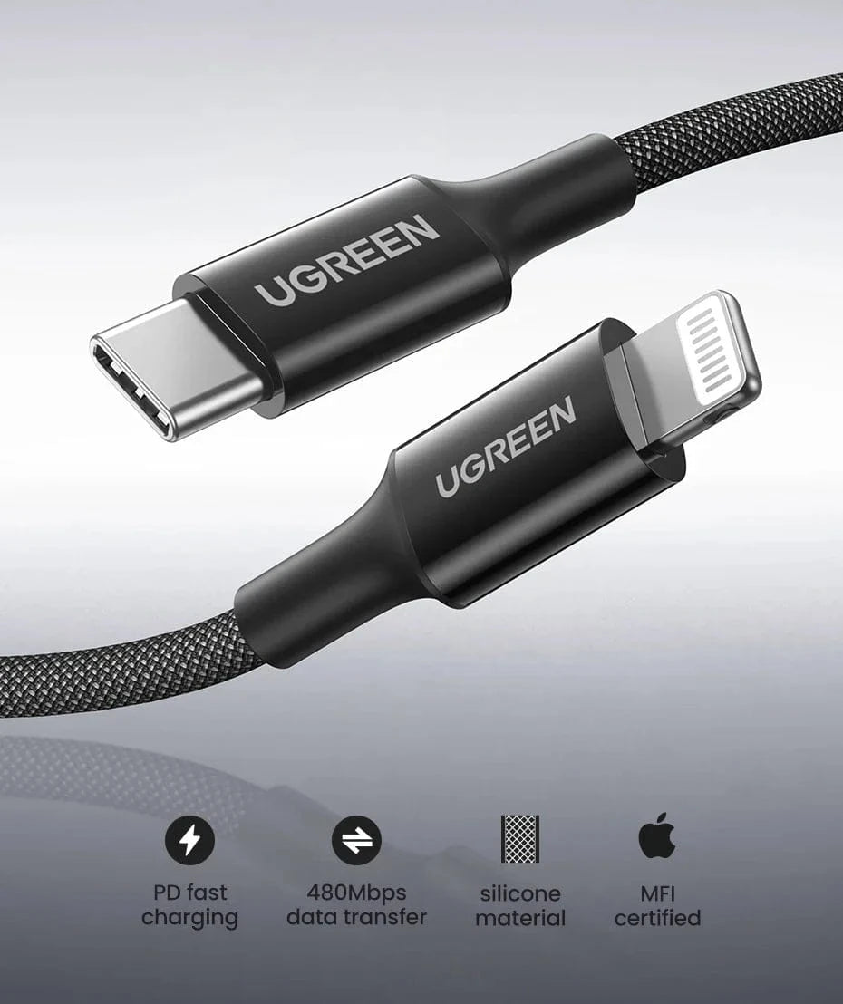 UGREEN MFi - Certified charging USB C to Lightning Cable for iPhone & iPad - Purple Anime