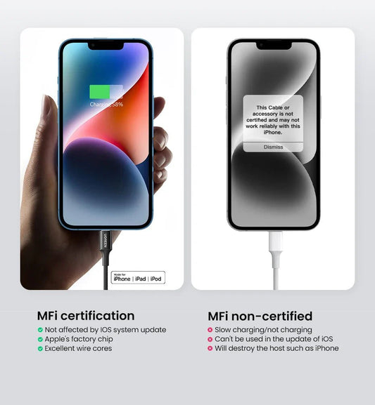 UGREEN MFi - Certified charging USB C to Lightning Cable for iPhone & iPad - Purple Anime