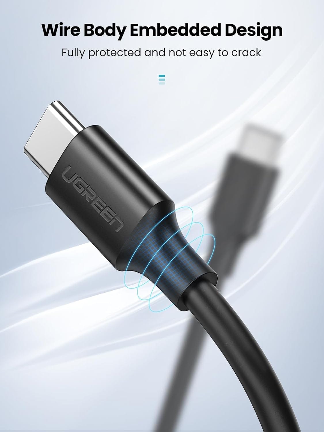 UGREEN PD 60W Fast Charging PVC Type C to Type C USB Cable - Purple Anime