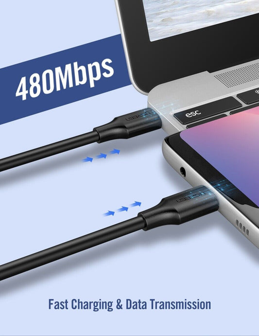 UGREEN PD 60W Fast Charging PVC Type C to Type C USB Cable - Purple Anime