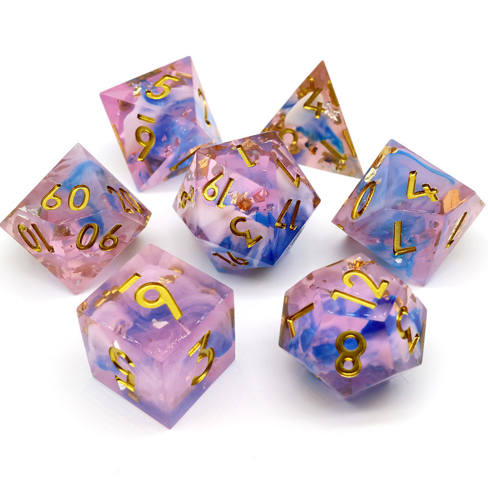 Unicorn Cream | Sharp Edge Dice | 7 Piece Set - DICE