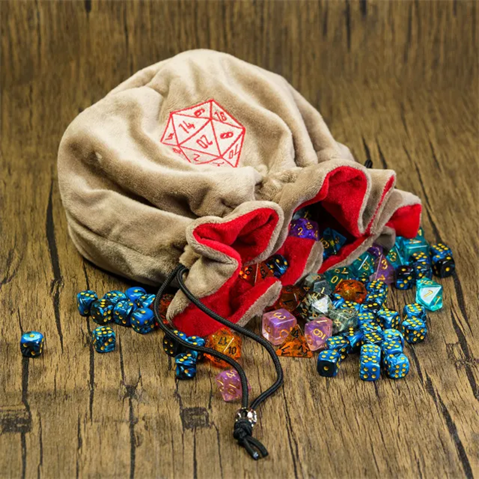 Velvet Vault | Super-Soft Large Dice Bag | Brown - Bags