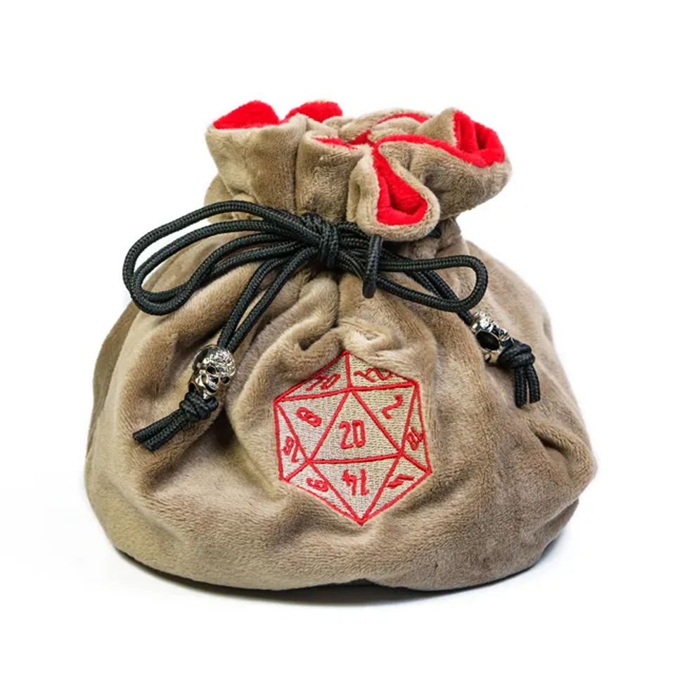 Velvet Vault | Super-Soft Large Dice Bag | Brown - Bags