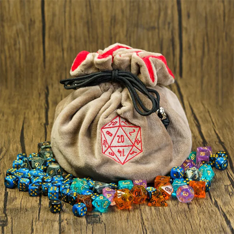 Velvet Vault | Super-Soft Large Dice Bag | Brown - Bags