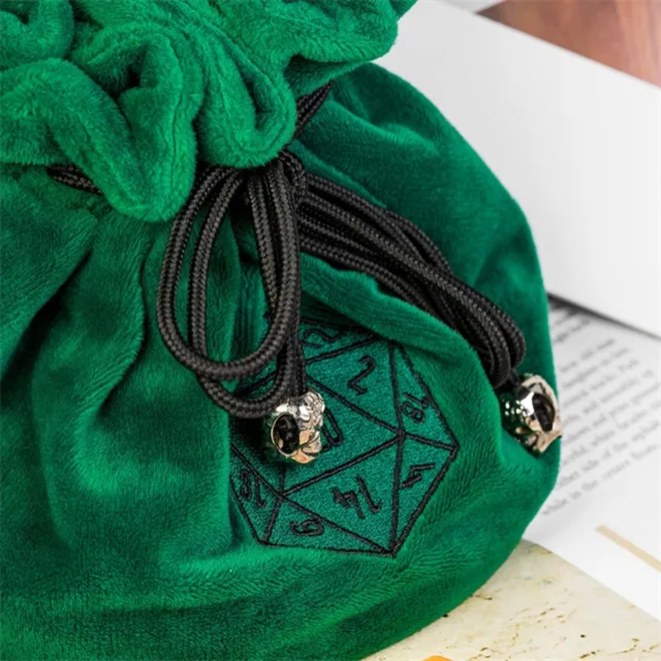 Velvet Vault | Super-Soft Large Dice Bag | Green - Bags