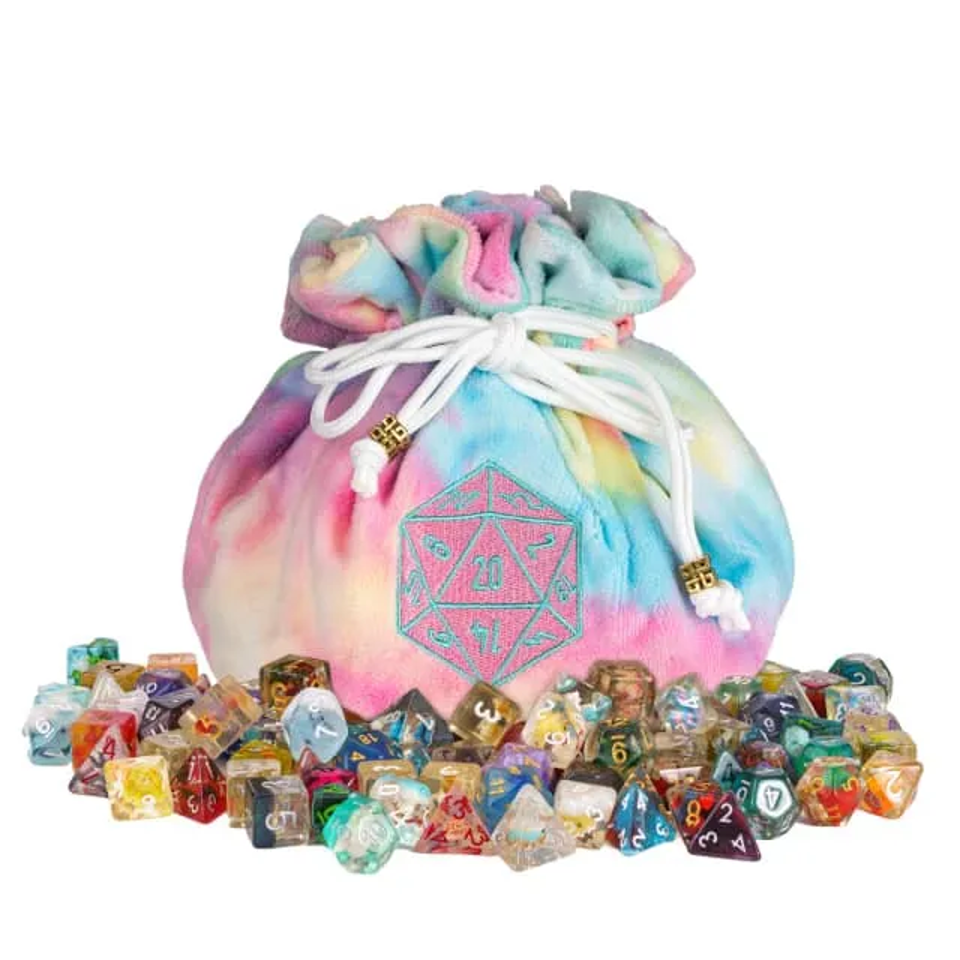 Velvet Vault | Super-Soft Large Dice Bag | Rainbow - Bags