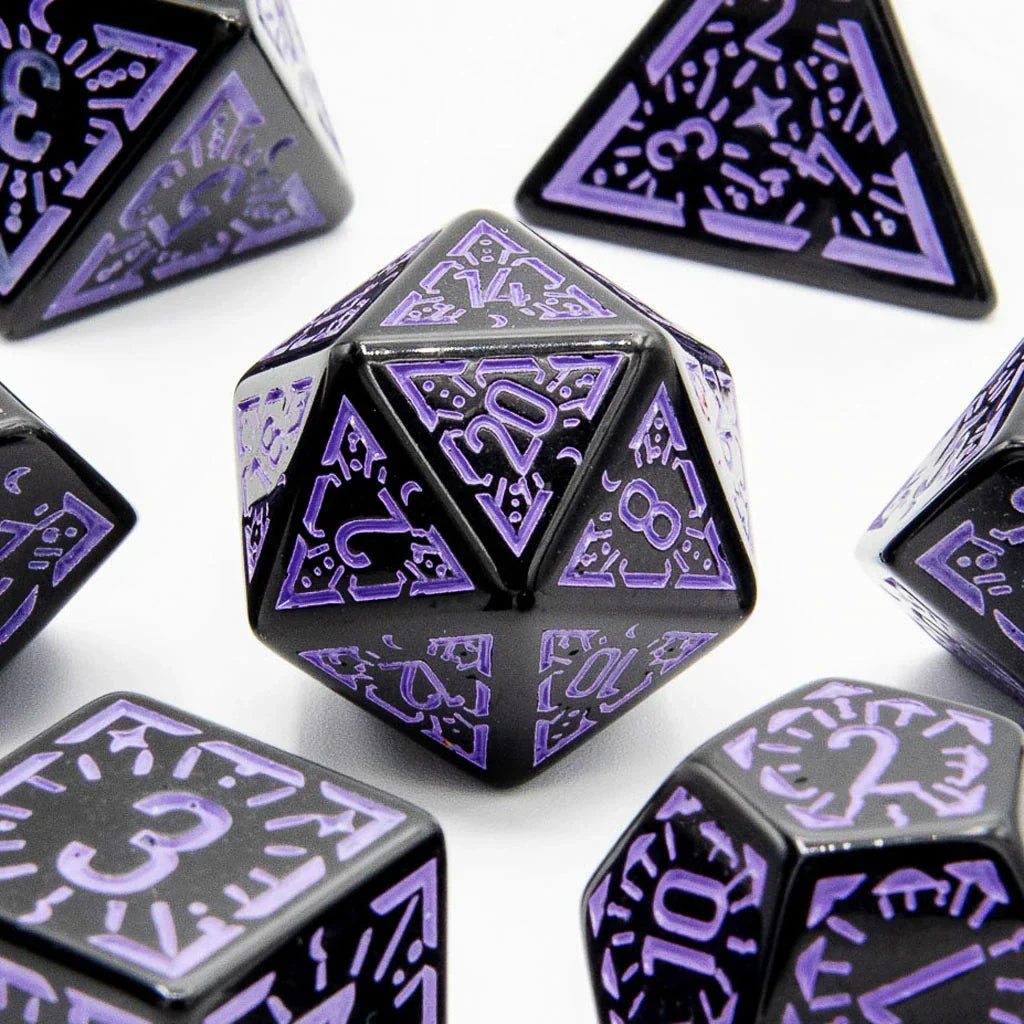 Violet Ray | Acrylic Dice | 7 Piece Set - DICE