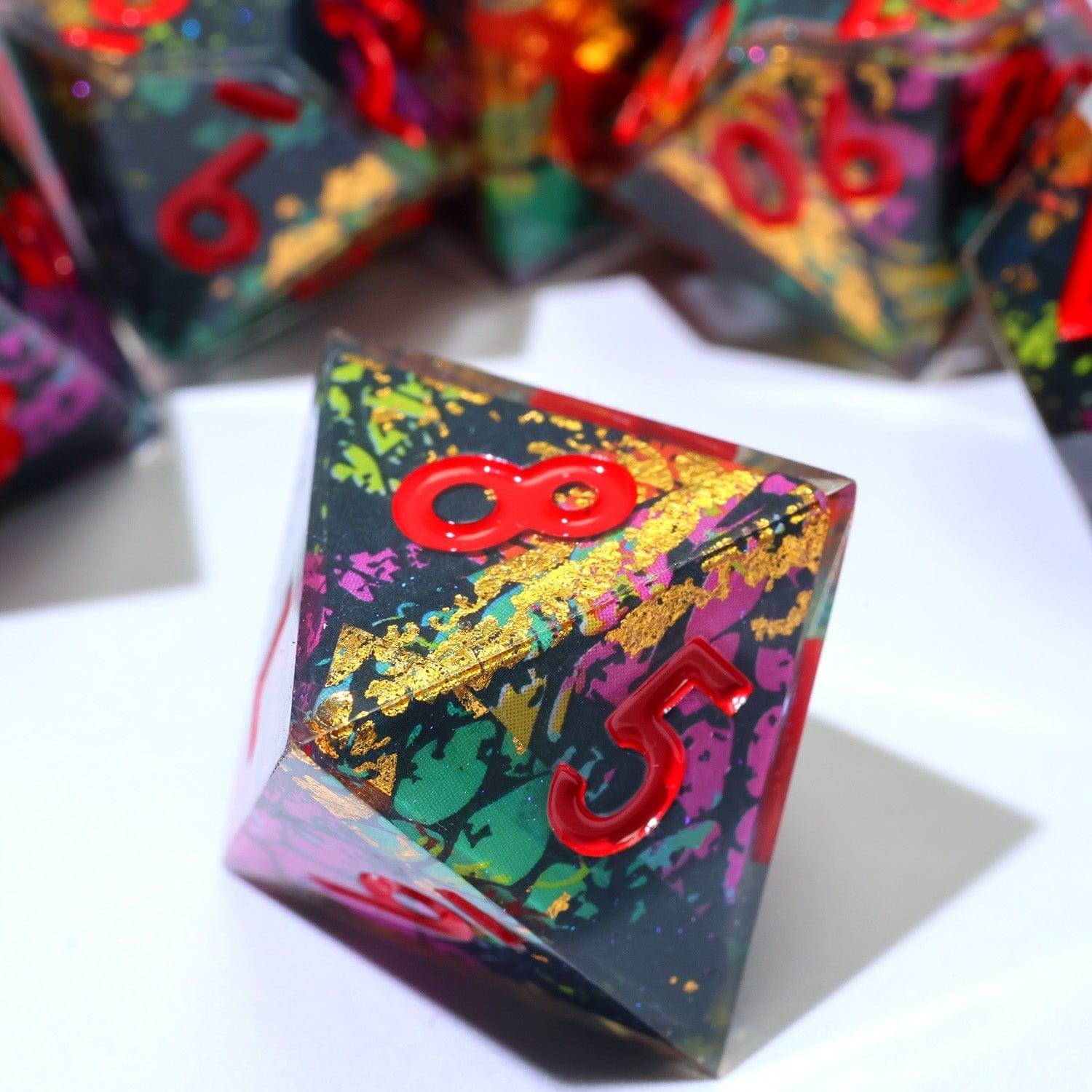 Tabletop Dominion DICE Voltaic Bloom | Art Core Dice | 7 Piece Set