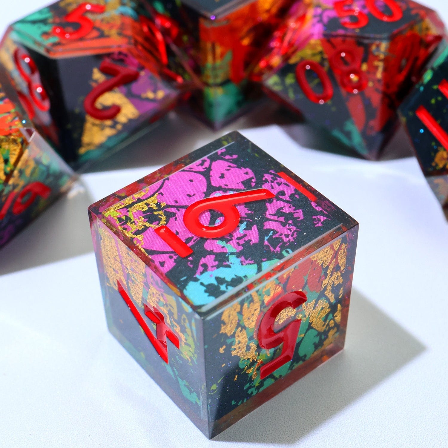 Tabletop Dominion DICE Voltaic Bloom | Art Core Dice | 7 Piece Set