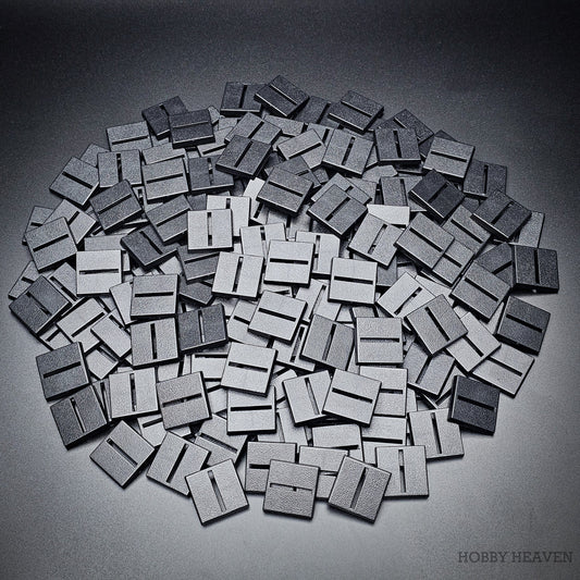 Base 25mm Square Parallel Slotted Plastic Bases