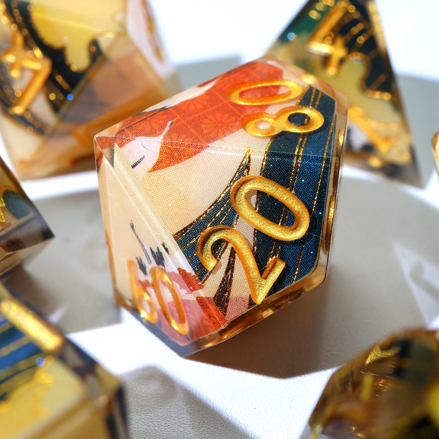 Tabletop Dominion DICE Whispering Glade | Art Core Dice | 7 Piece Set