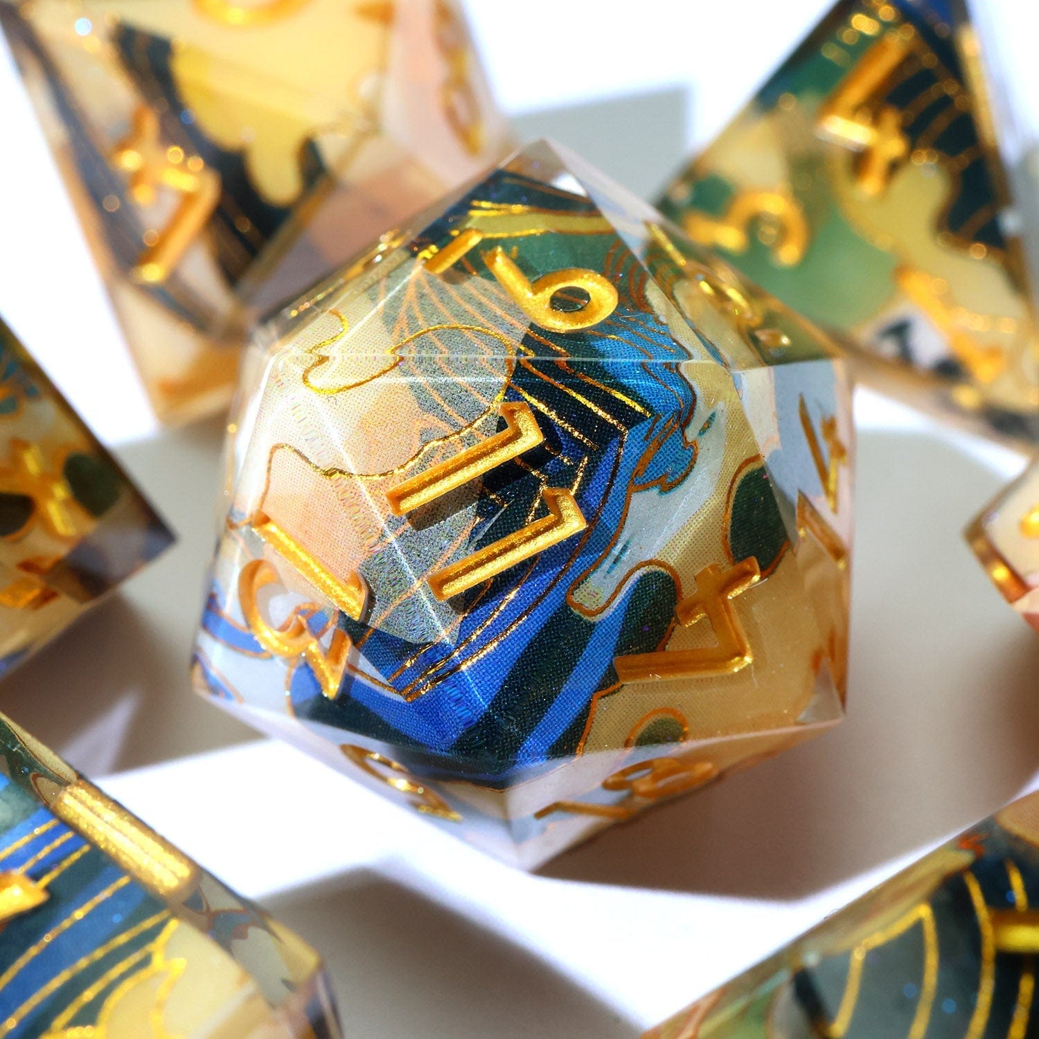 Tabletop Dominion DICE Whispering Glade | Art Core Dice | 7 Piece Set