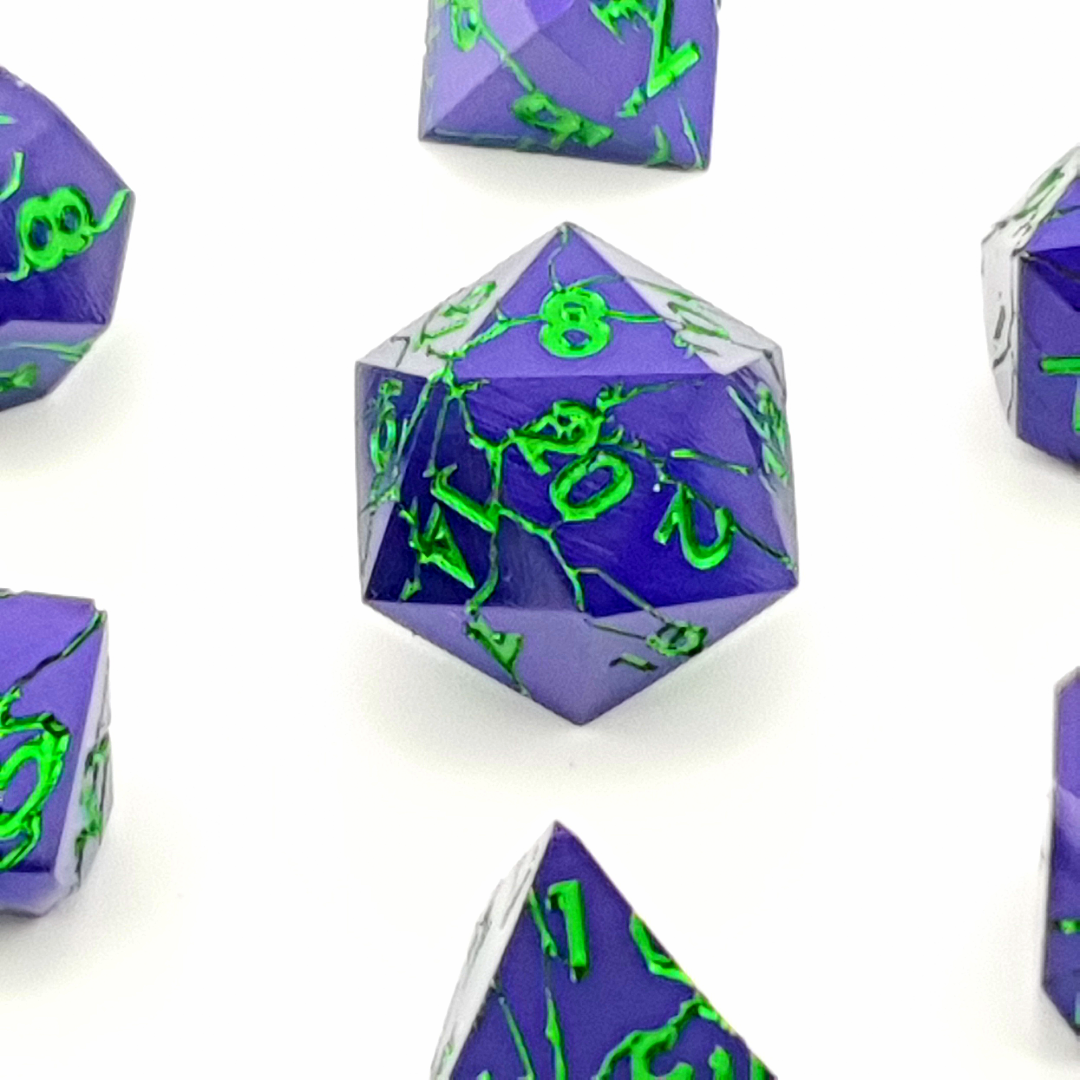 Wraith Bloom | Solid Metal Dice | 7 Piece Set - DICE