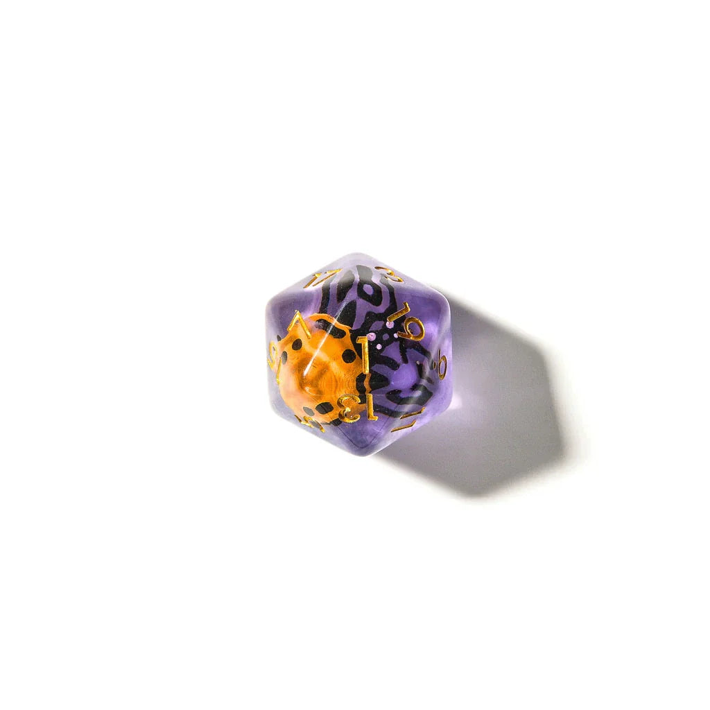 Yellow Ladybugs | Resin Inclusion Dice | 7 Piece Set - DICE