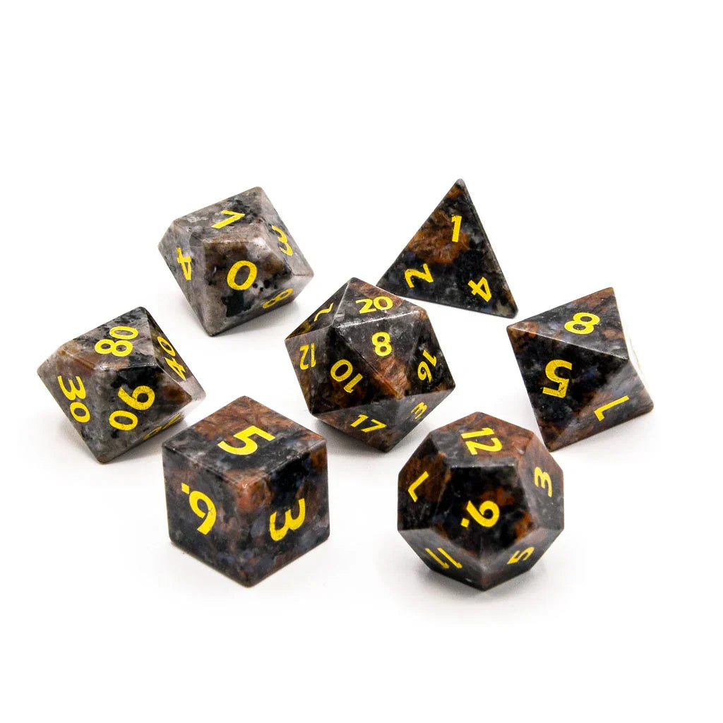 Yooperlite | Natural Gemstone | 7 Piece Set - DICE